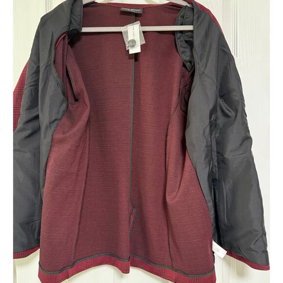 Lane Bryant New Women's Burgundy Plaid Single Button Blazer Jacket Size 20 - Picture 4 of 15